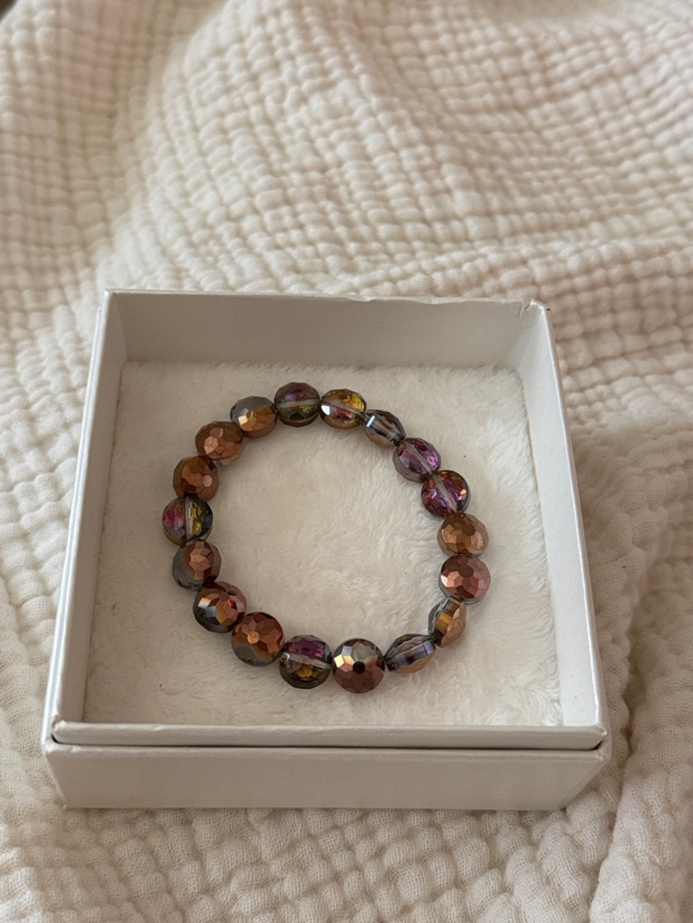 Mixed Media bracelet beaded silver gold tans purple